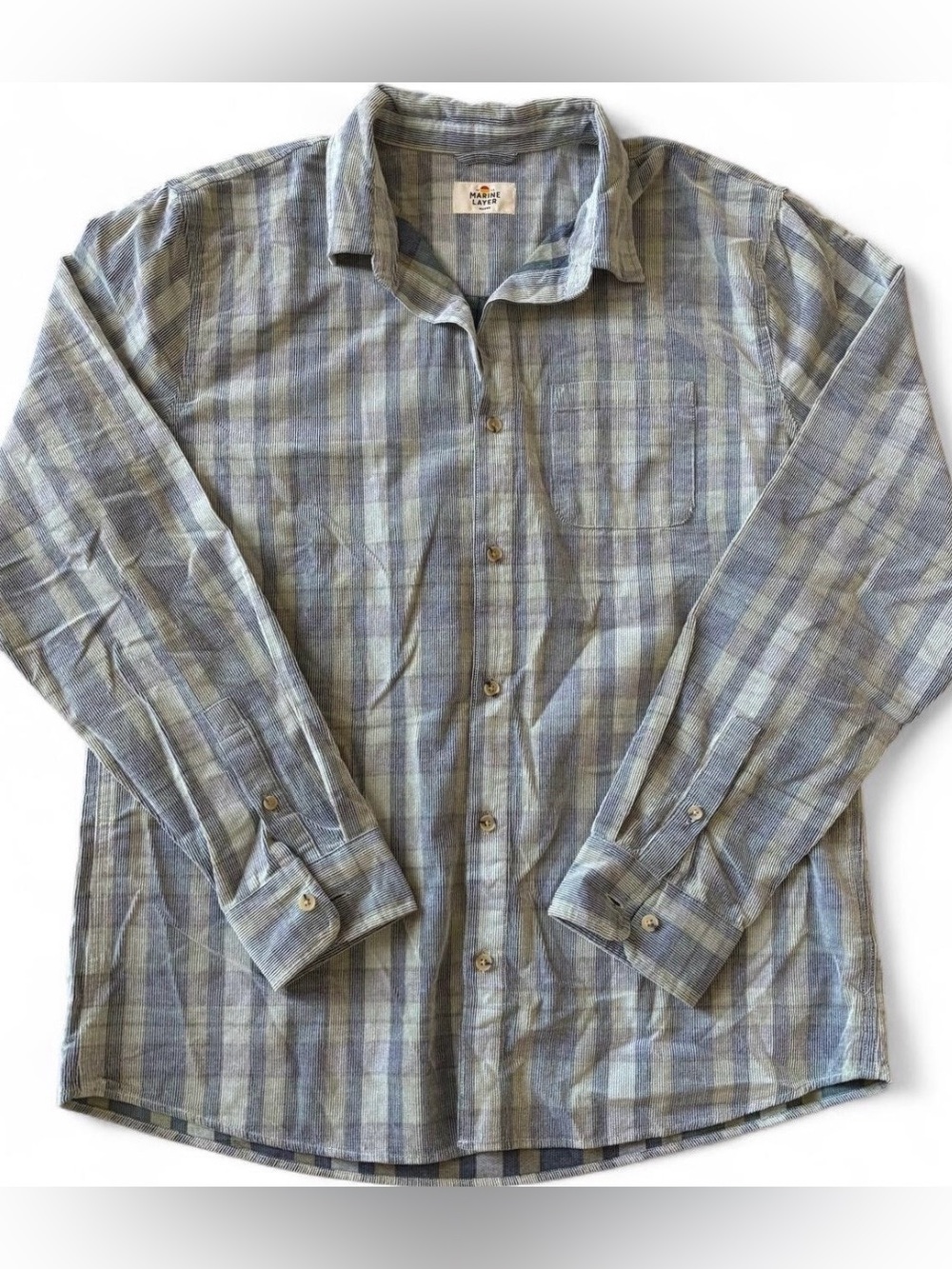 Marine Layer Corduroy Plaid Button Down Shirt